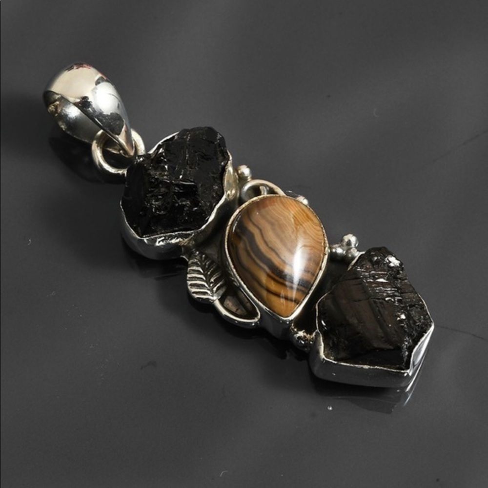 17+ tcw schalenblende and shungite pendant 925